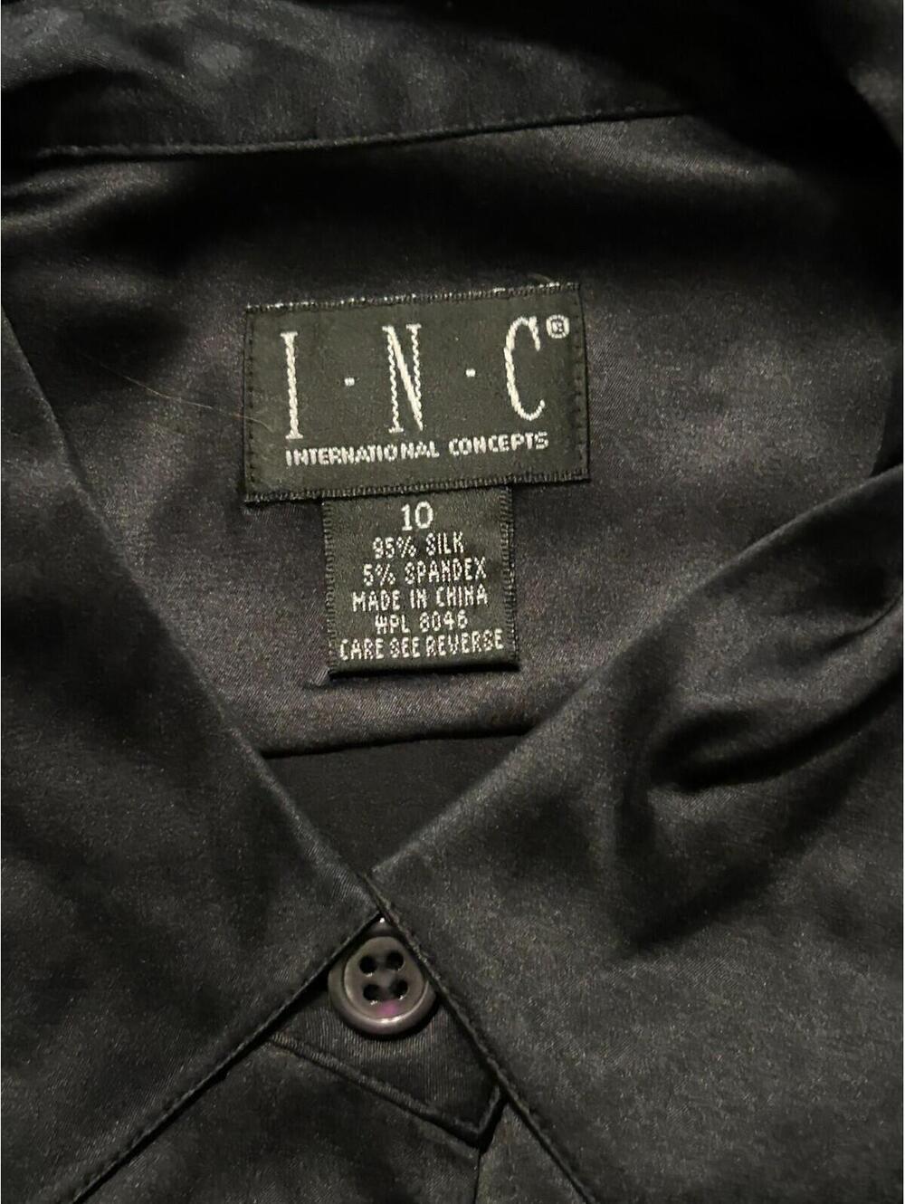 Black I.N.C. Silk Shirt - Pre-owned - Picture 2 of 3